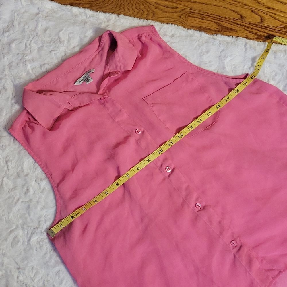 American Eagle Outfitters Chiffon Pink Tank Top, Button Down, Women's La… - Picture 3 of 6